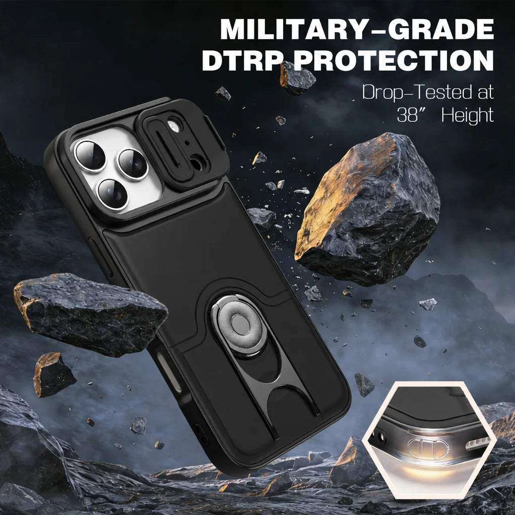 Shockproof MagSafe Case with 360° Rotating Ring Kickstand for iPhone 18 Series