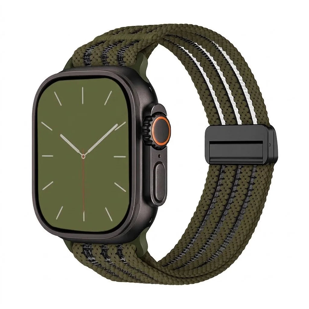 Braided Nylon Magnetic Band with Quick-Release Closure for Apple Watch