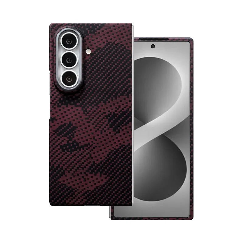 Aramid Fiber Textured Magnetic Case with Raised Camera Protection Ring for Samsung Galaxy Z Fold 8 Ultra