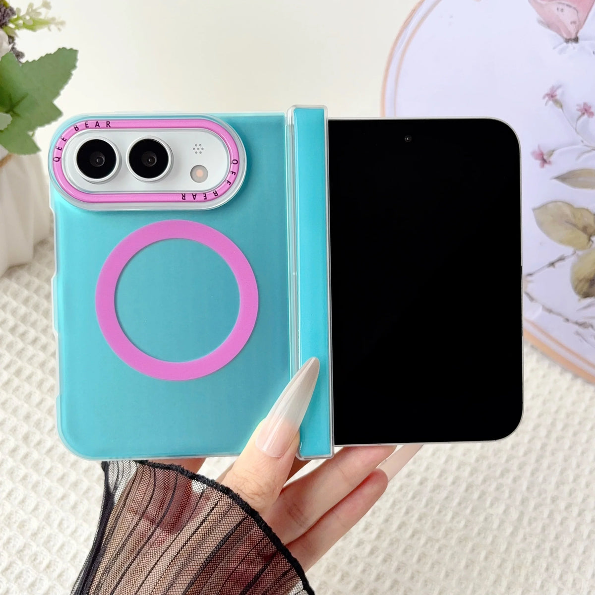 Slim Shockproof MagSafe Case with Color-Blocking Design for iPhone Duo