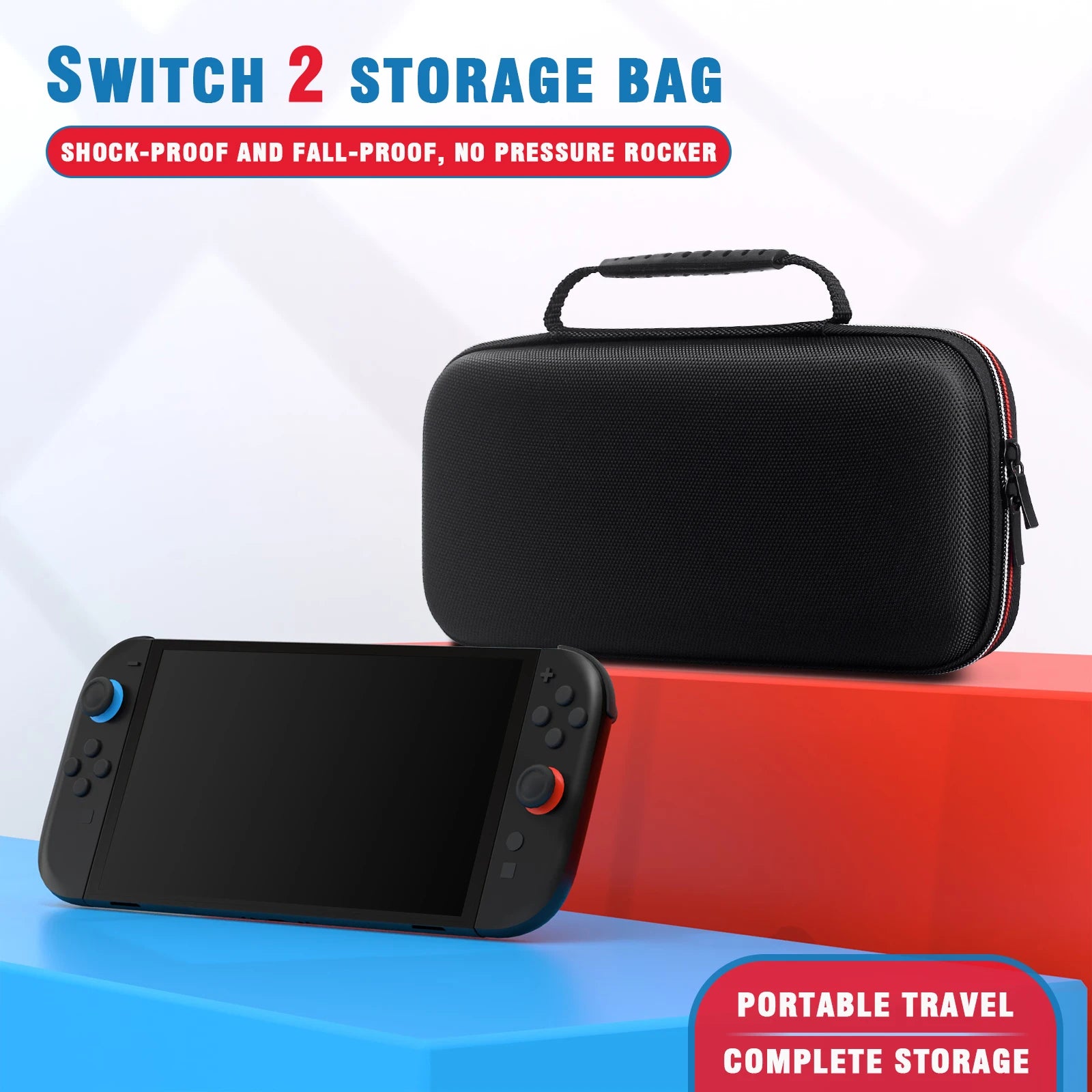 Hard Shell Carrying Case & Accessories Storage for Nintendo Switch 2