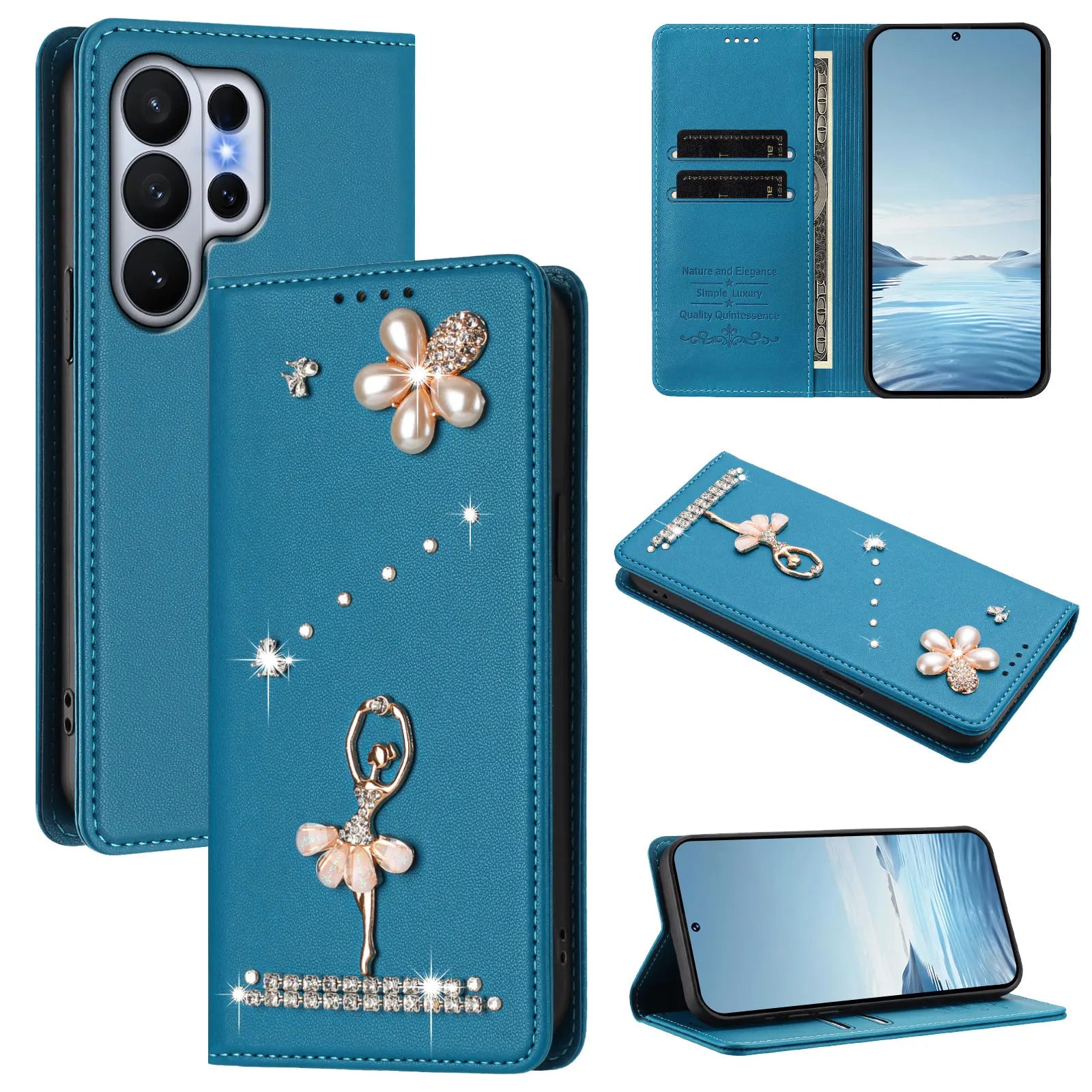 Diamond Pattern Leather Flip Wallet Case with Card Slots for Samsung Galaxy S26 Series