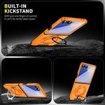 Samsung Galaxy Z Flip 7 Luxury Magnetic Charging Case with Ring Holder