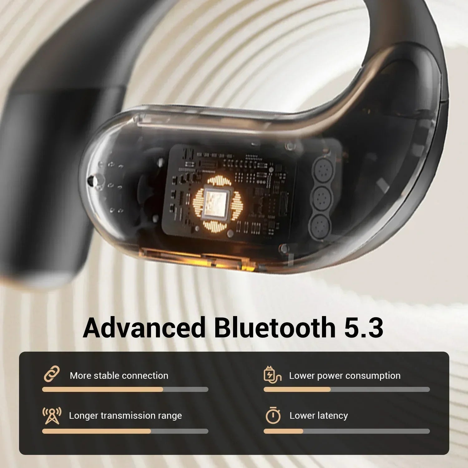 OneOdio SuperEQ 802 Open-Ear Bluetooth Earphones with LED Display