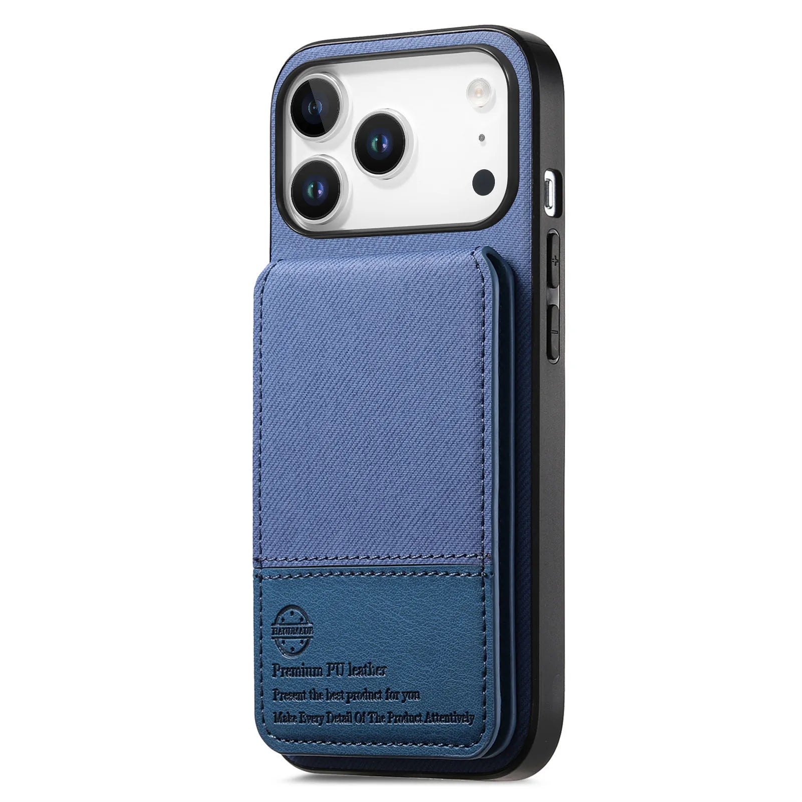 Multi-Functional Twill Weave Leather Wallet Case with Up-Down Opening & RFID Protection for iPhone 17 Series