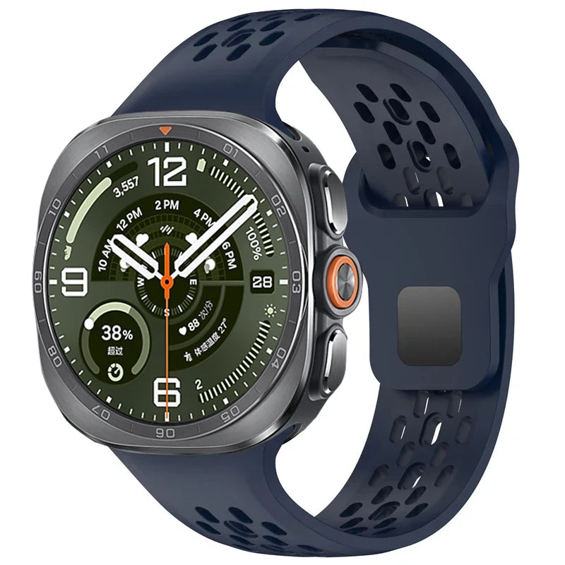 Perforated Silicone Sport Band with Quick-Release Connector for Samsung Galaxy Watch Ultra 2