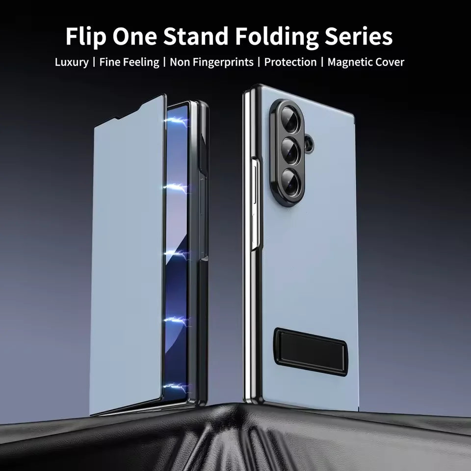 Samsung Galaxy Z Fold 7 Shockproof Leather Case with Magnetic Flip Cover