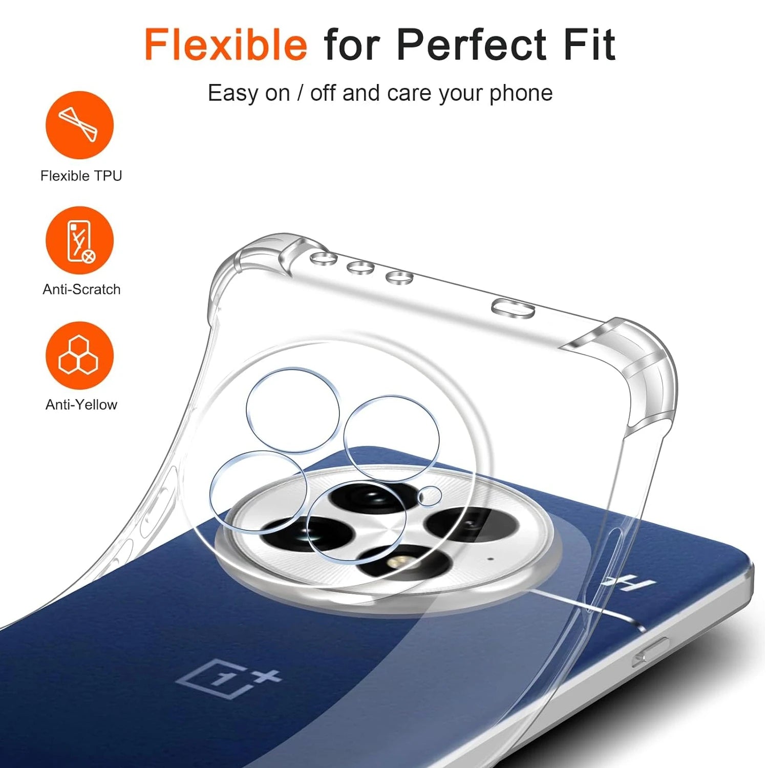 Four-Corner Shockproof TPU Transparent Case for OnePlus 13