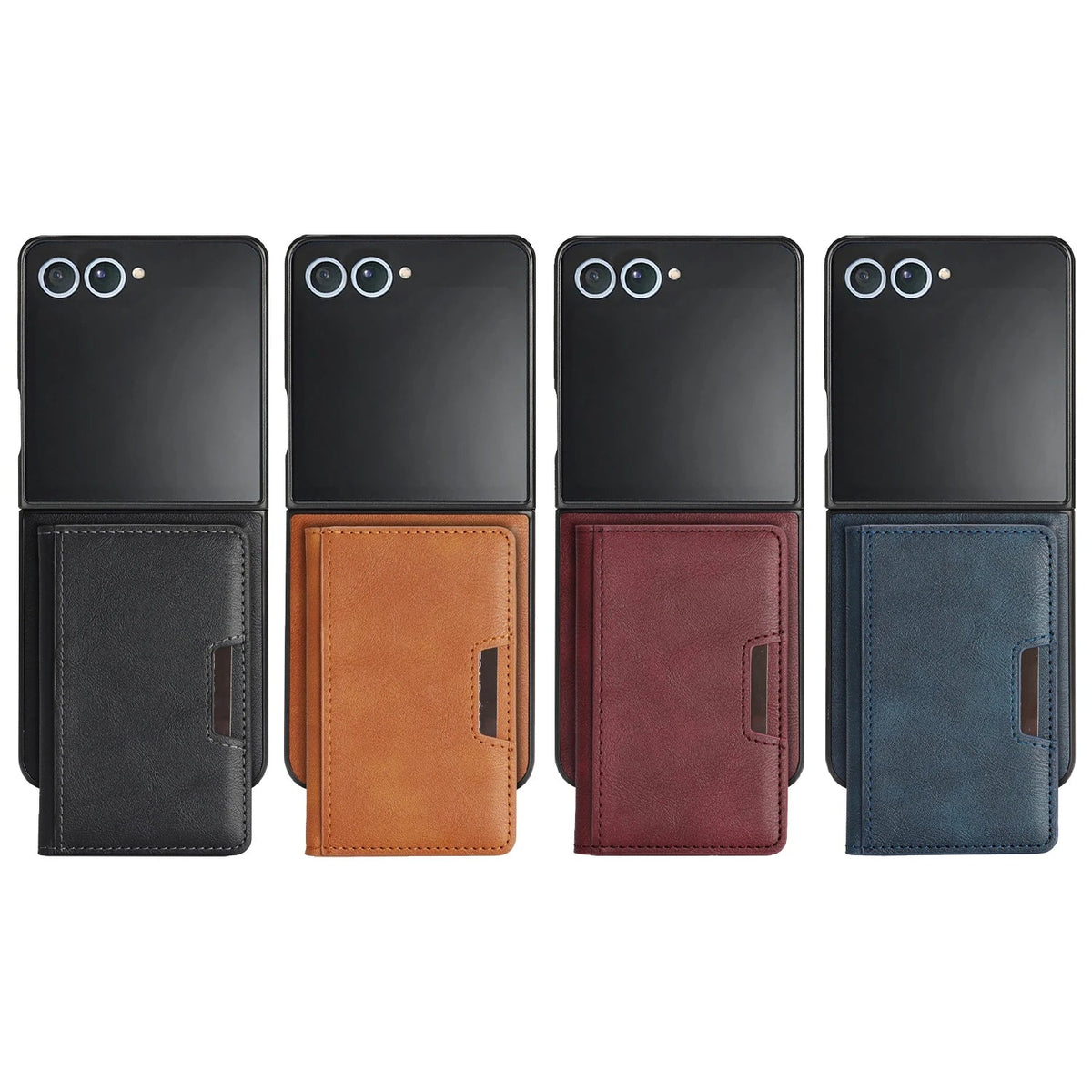 Leather Flip Case with 5-Card Detachable Wallet for Samsung Galaxy Z Flip 7