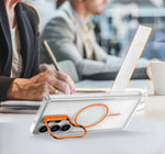 Crystal Clear Magnetic Case with Camera Bracket Stand for Samsung Galaxy S25 Series