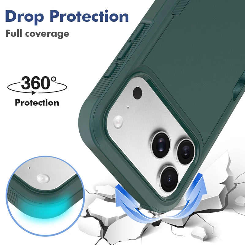 Dual-Layer Shockproof Armor Case with 360° Drop Protection for iPhone 18 Series