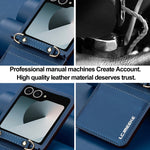 Crossbody Leather Phone Case with Card Slots & Lanyard for Samsung Galaxy Z Flip 6