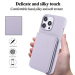 Crossbody Leather Case with Card Bag and Long Lanyard for iPhone 15 Series