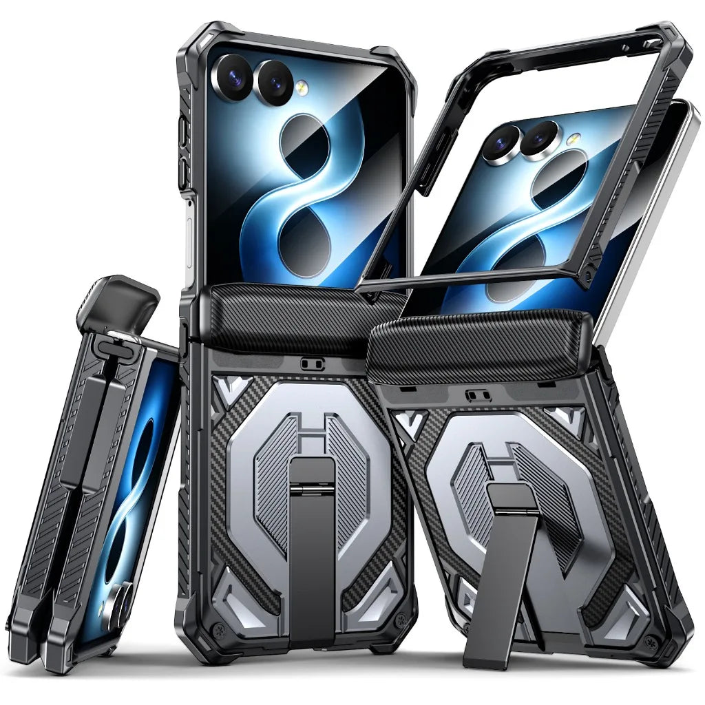 Heavy-Duty Magnetic Case with Kickstand for Samsung Galaxy Z Flip 8