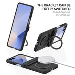 Skin Feel TPU Magnetic Case with 360° Rotating Bracket for Samsung Galaxy Z Flip 7