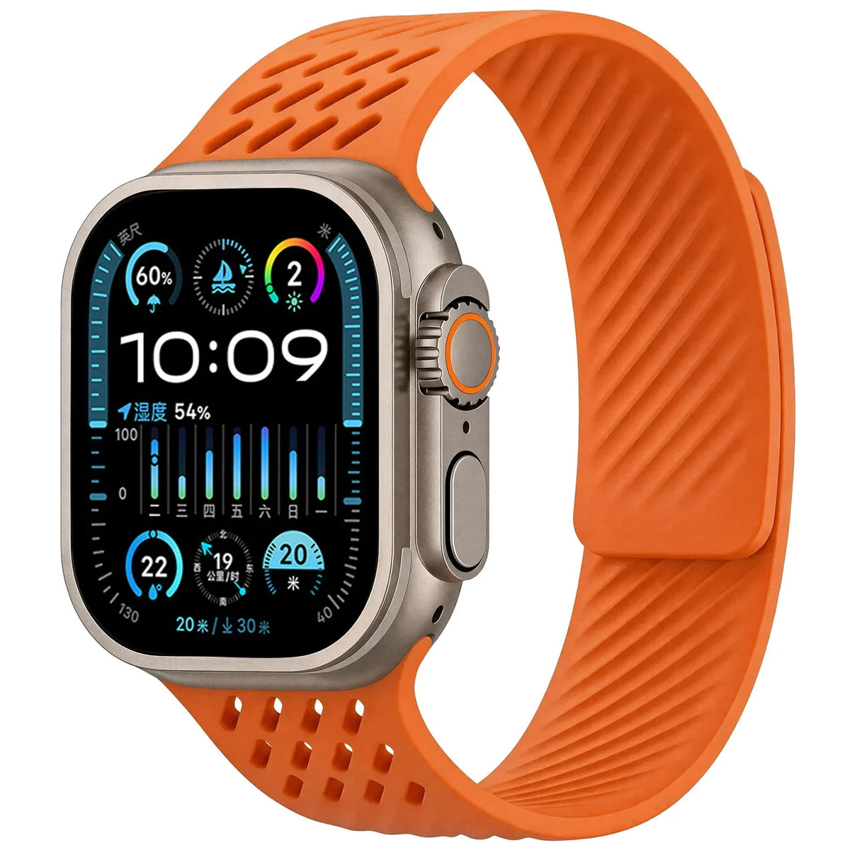 Breathable Silicone Band with Magnetic Closure for Apple Watch