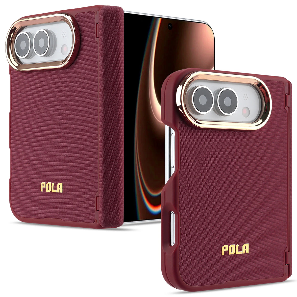 Textured Fabric Hinge Protection Case with MagSafe Attachment for iPhone Duo