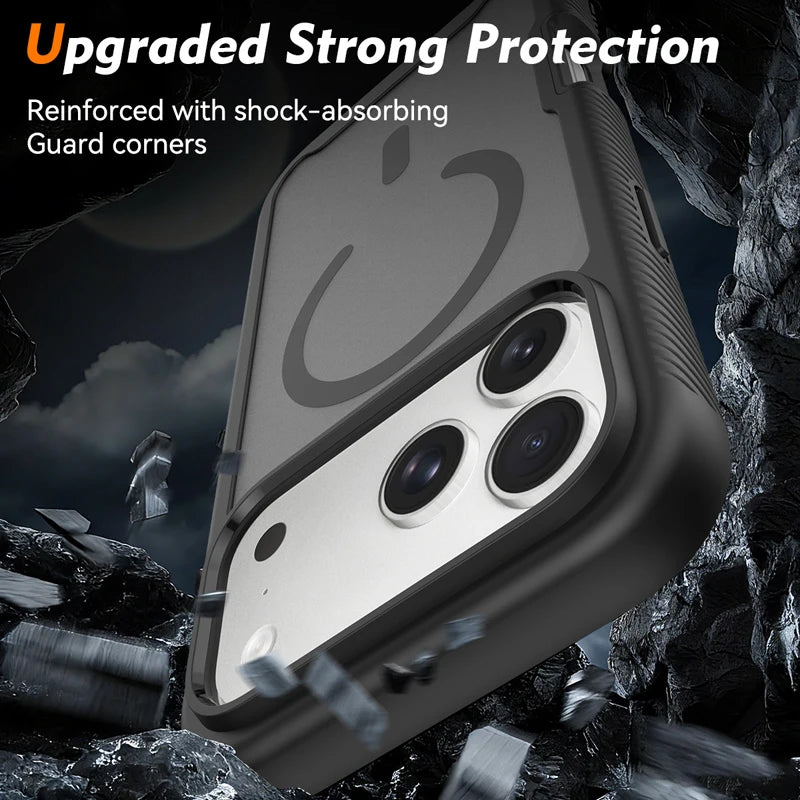 Translucent Matte MagSafe Case with Shock-Absorbing TPU Edge for iPhone 18 Series