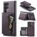 Grain Leather Detachable Magnetic Card Holder Case with Kickstand for Samsung Galaxy S23 Series