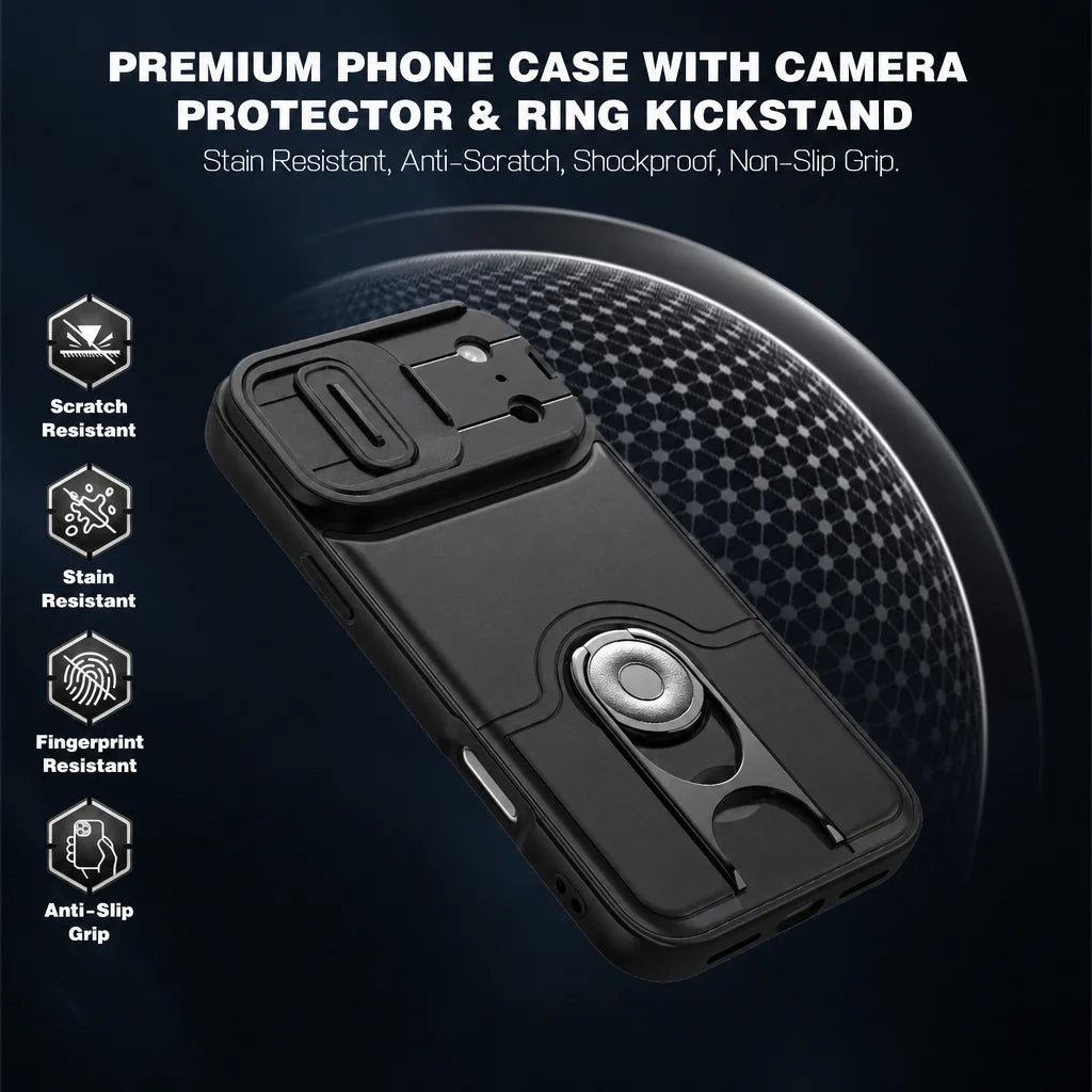 Shockproof MagSafe Case with 360° Rotating Ring Kickstand for iPhone 18 Series