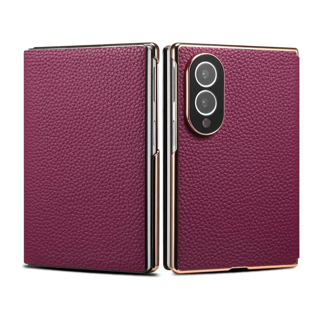Genuine Cowhide Leather Flip Case with Card Slot for Samsung Galaxy Z Fold 8