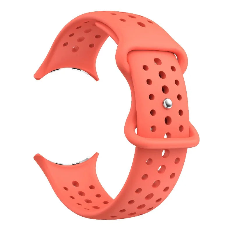 Perforated Silicone Watch Band with Snap Button Closure for Google Pixel Watch 3