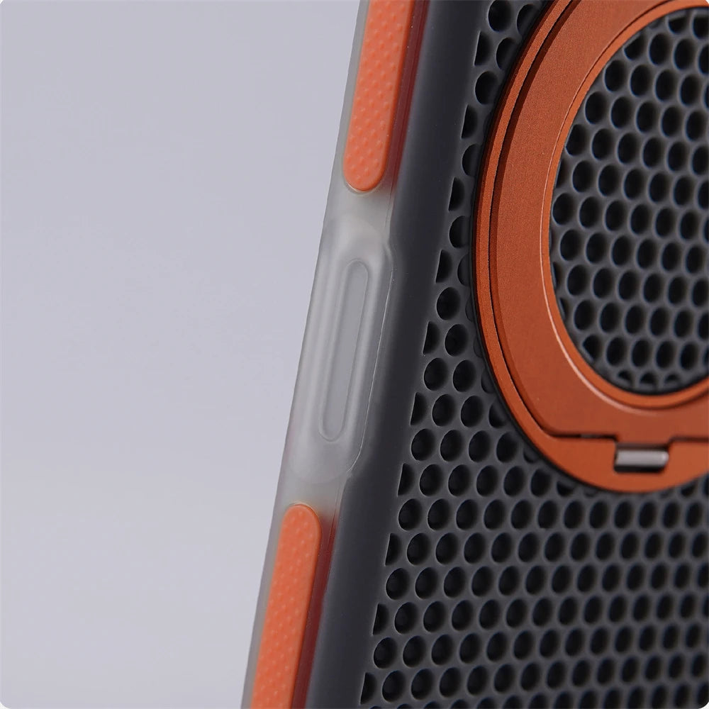 MagSafe Rotating Ring Stand Case with Mesh Back for iPhone 18 Series