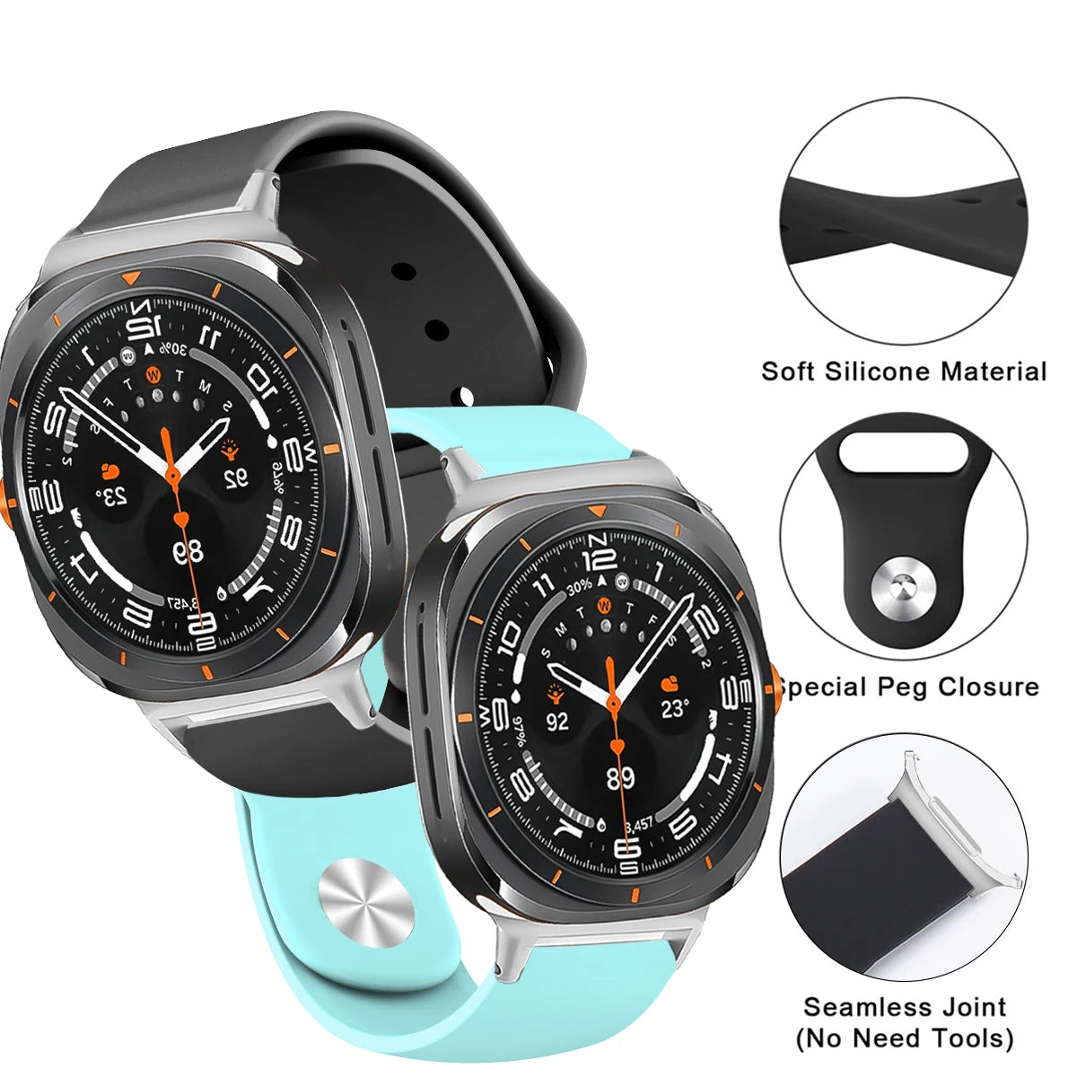 Sport Silicone Strap for Samsung Galaxy Watch Ultra and Samsung Galaxy Watch Ultra (2025)