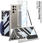 Shockproof Hard Back Case with Airbag Silicone Wrist Strap for Galaxy S24 Ultra