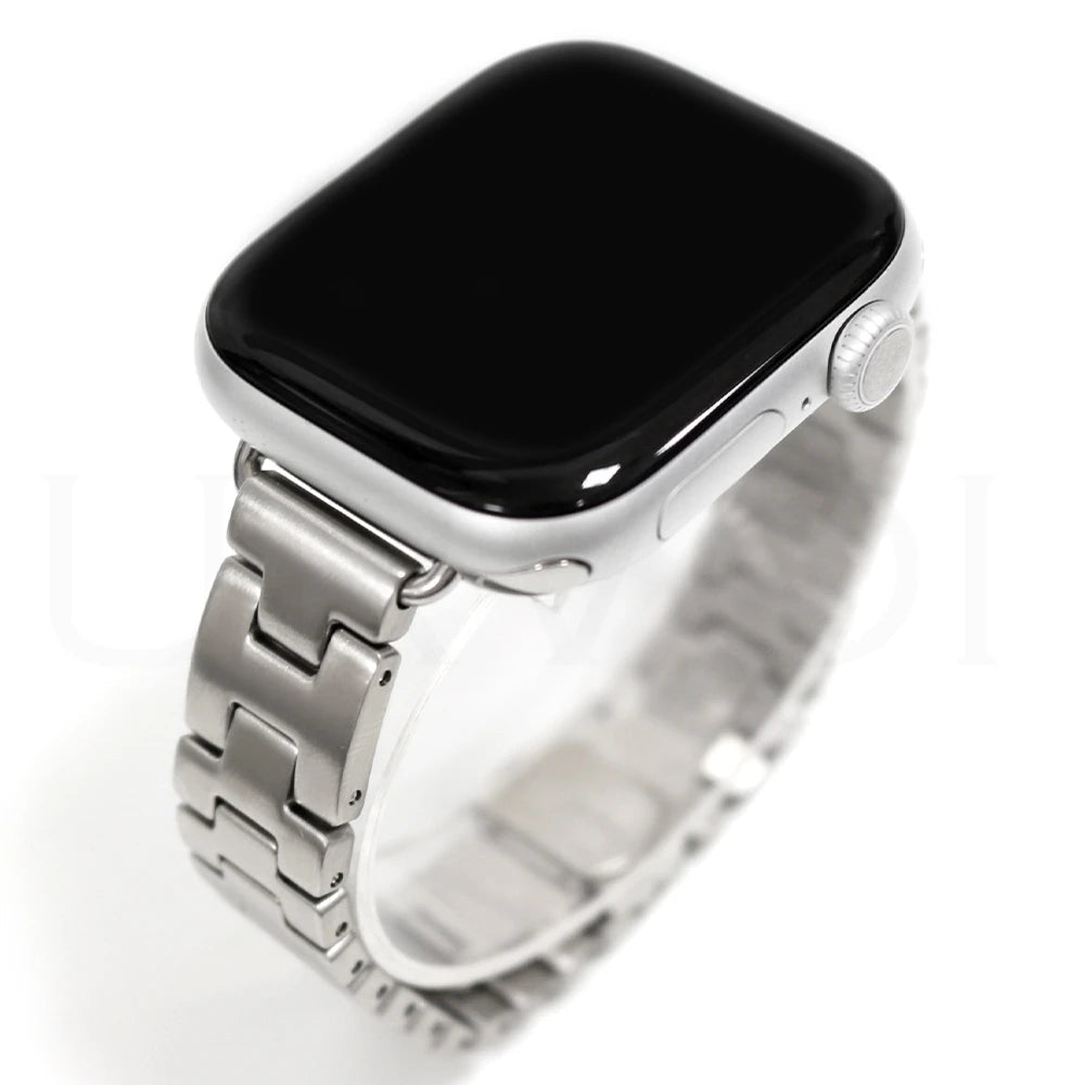 Stainless Steel Slim Band with Butterfly Clasp for Apple Watch
