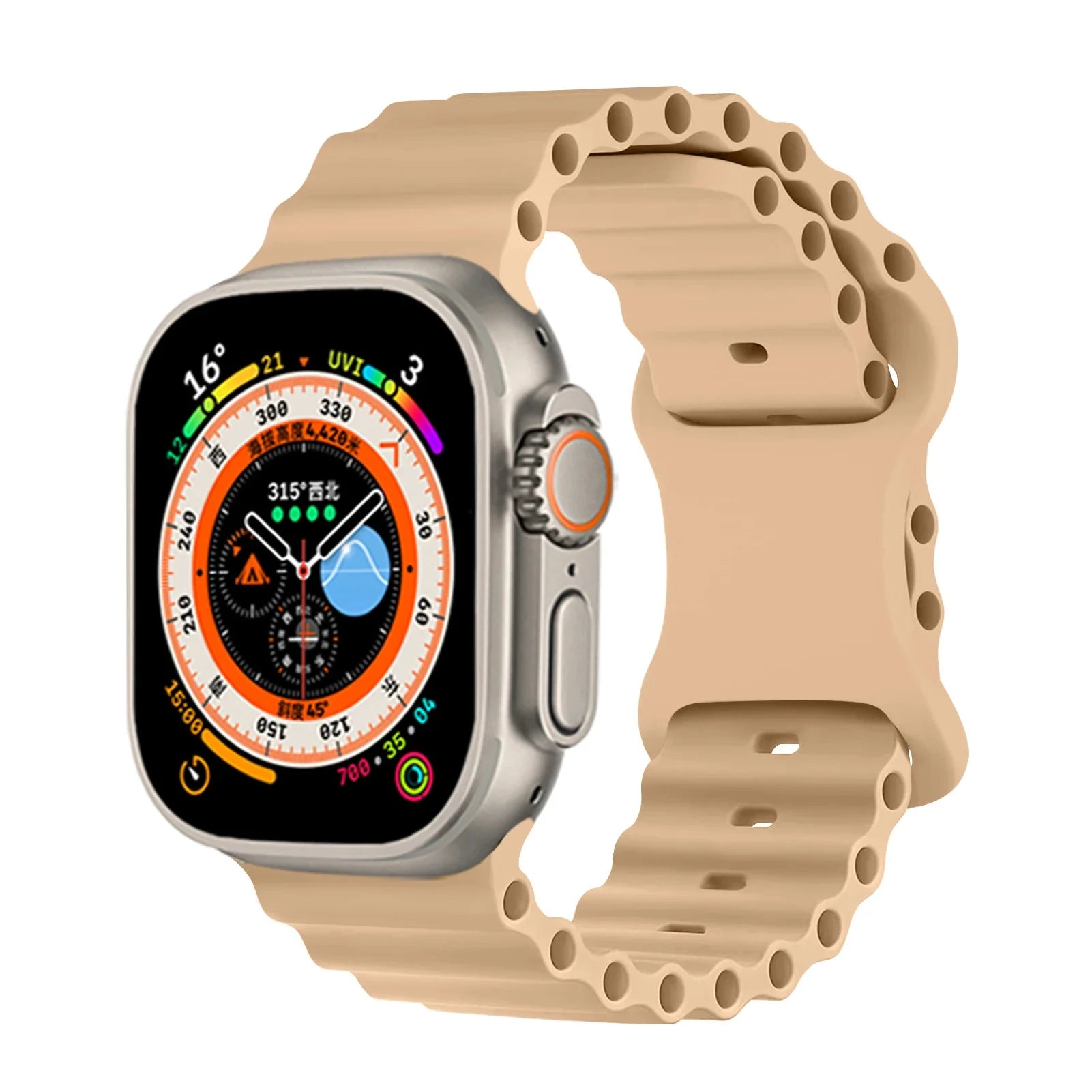 Durable Silicone Ocean Strap for Apple Watch