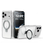 Crystal Clear Acrylic MagSafe Case with Alloy Stand for iPhone 17 Series