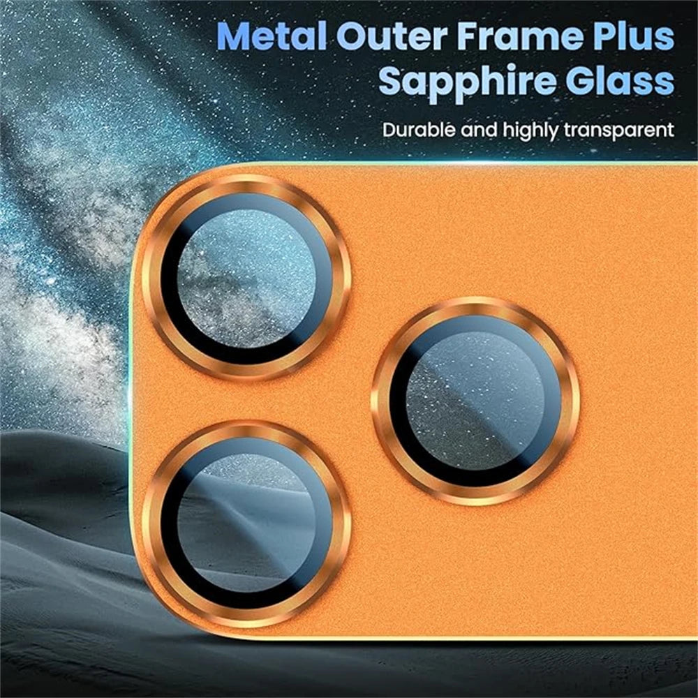 iPhone 17 Series Camera Lens Metal Cover with Protective Glass