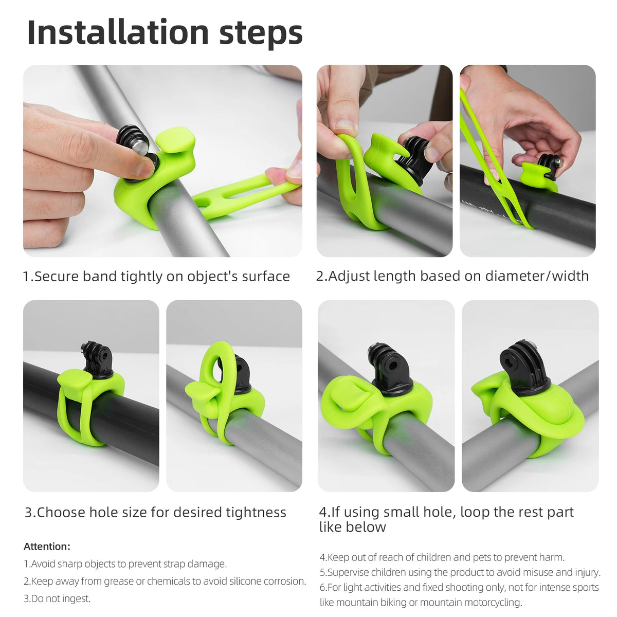 TELESIN Silicone Adjustable Mini Flexible Bracket for Action Cameras