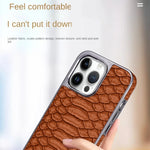 Premium Snake Skin Texture Leather Case for iPhone 16 Series
