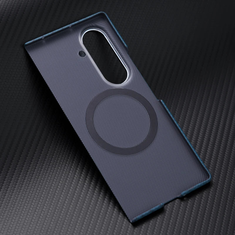 Carbon Fiber Polycarbonate Magnetic Case with Raised Camera Ring for Samsung Galaxy Z Fold 7