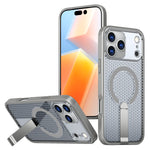 Honeycomb Mesh Cooling MagSafe Shockproof Armor Case with Alloy Bracket for iPhone 17 Series