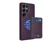 Samsung Galaxy S24 Series Magnetic Leather Case with Detachable Wallet & Card Holder