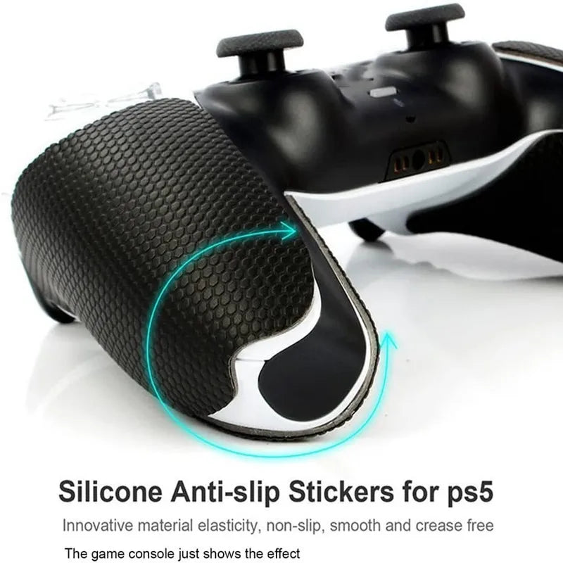 Textured Rubber Anti-Slip Sweat-Absorbent Grip Sticker for PlayStation 5 Controller