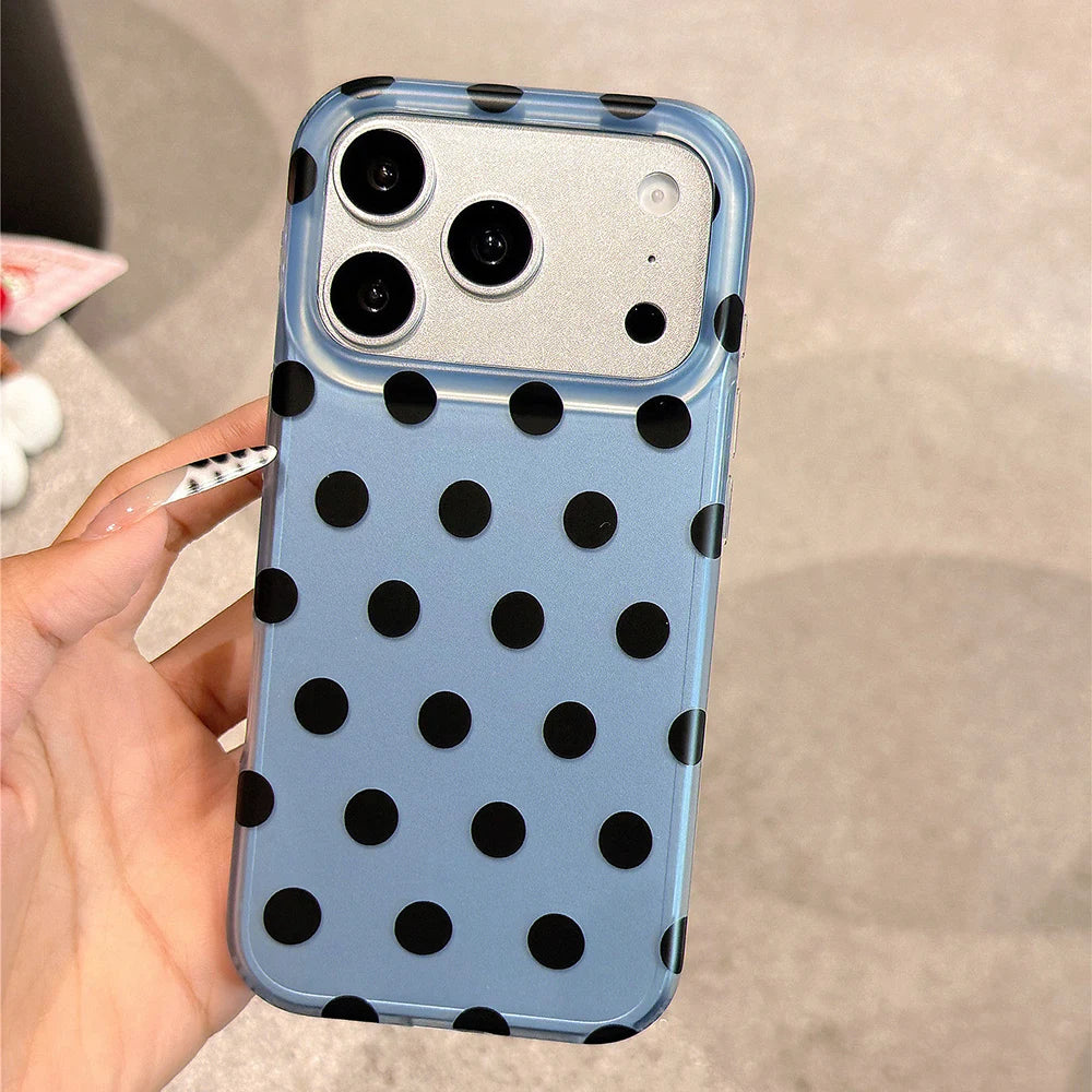 Translucent Polka Dot Case with Raised Camera Frame for iPhone 18 Series