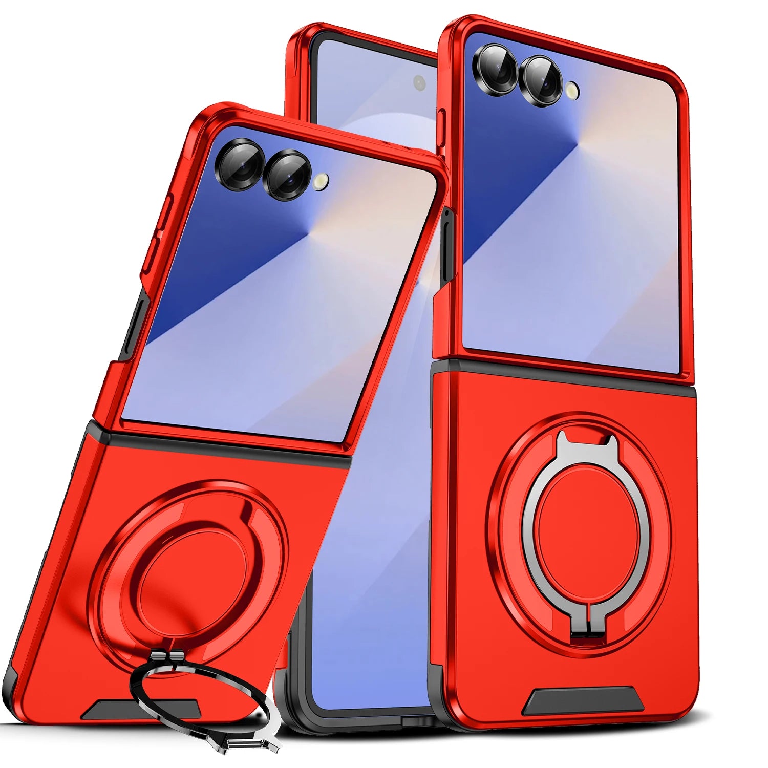 Samsung Galaxy Z Flip 7 Luxury Magnetic Charging Case with Ring Holder