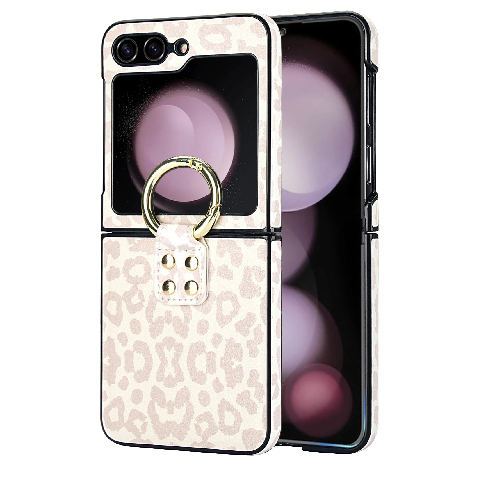 Matte Leather Ring Holder Case for Samsung Galaxy Z Flip 5