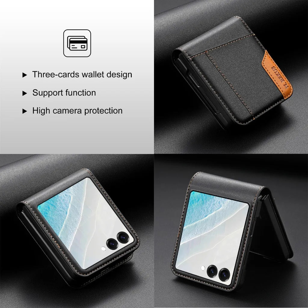 Samsung Galaxy Z Flip 7 Leather Wallet Case