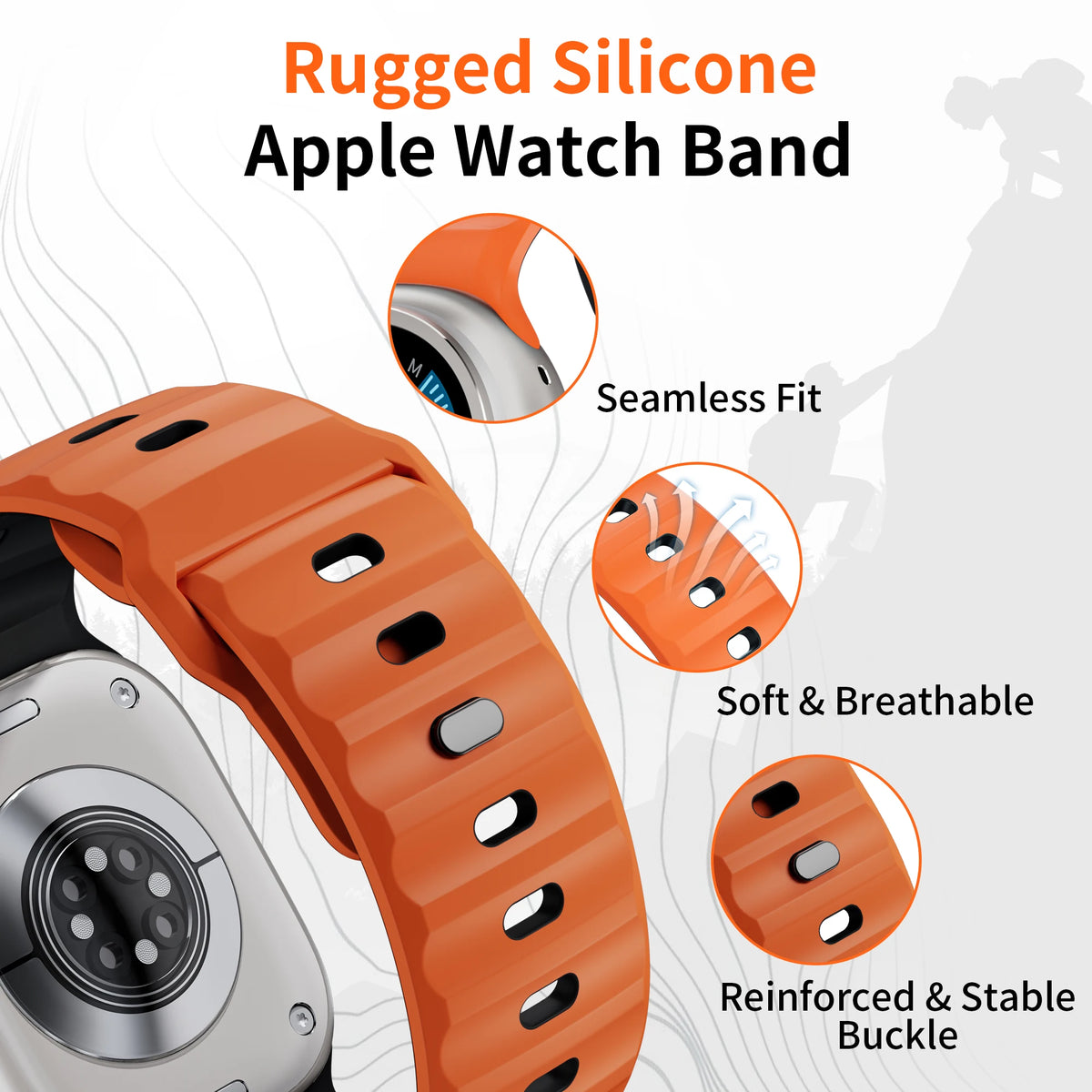 Premium Sport Silicone Strap for Apple Watch
