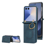 Samsung Galaxy Z Flip 7 Leather Magnetic Wallet Case with Card Slots