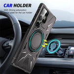 Shockproof Magnetic Armor Case with Ring Stand for Samsung Galaxy S26 Series