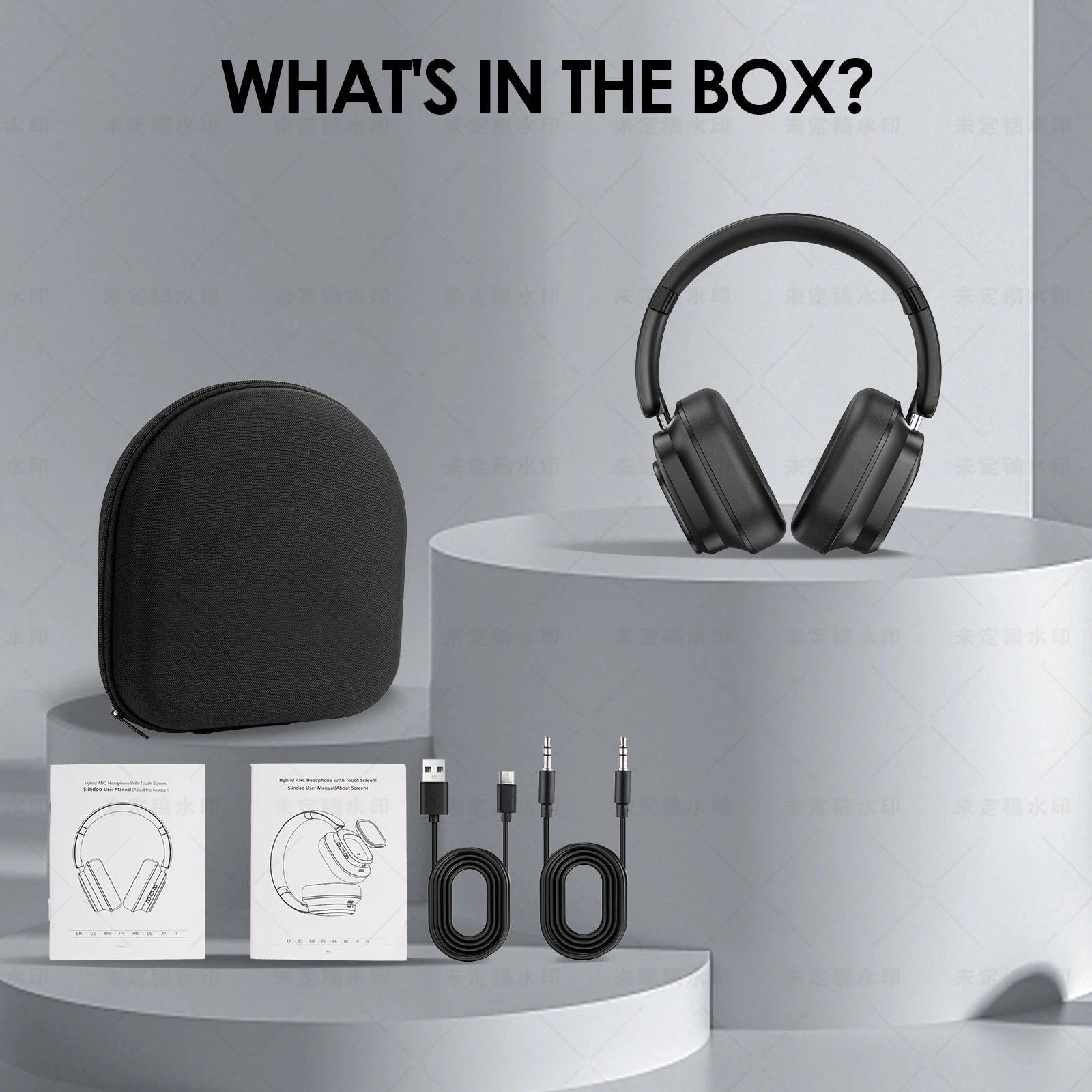 Siindoo JH-ANC930Plus Active Noise Cancelling Headphones with LED Screen