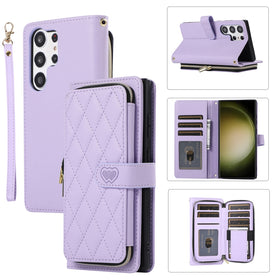 Premium Quilted Leather Crossbody Wallet Case for Samsung Galaxy S26 Series