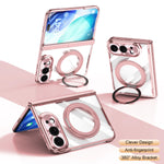 Electroplated MagSafe Case with 360° Rotating Ring Stand for iPhone Duo