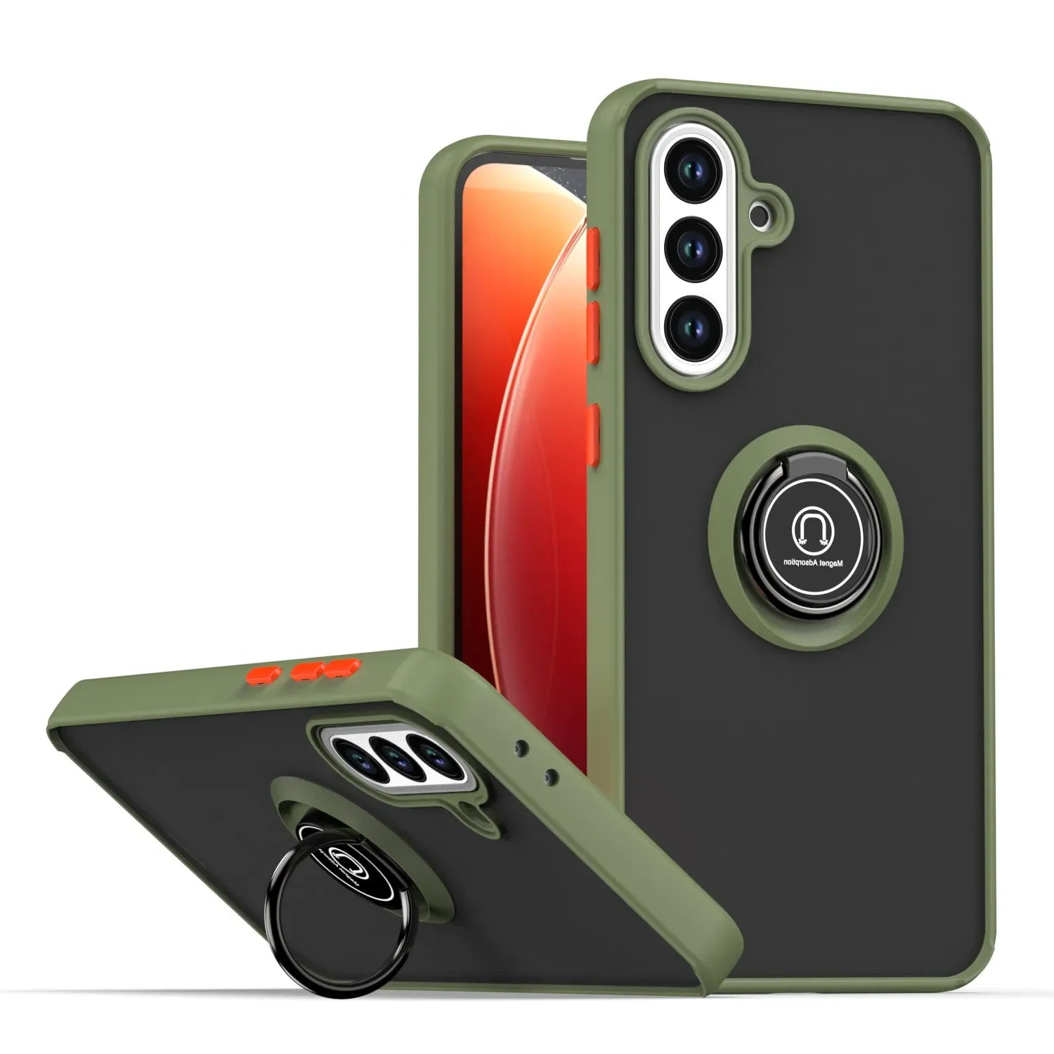 Shockproof Armor Matte Magnetic Case with Ring Stand for Samsung Galaxy A56